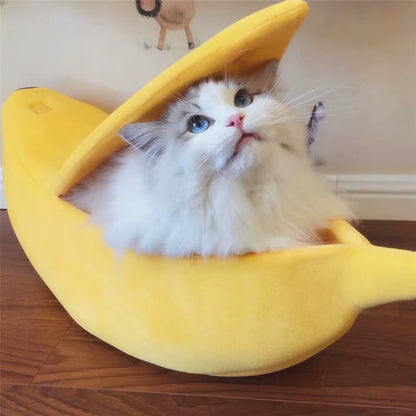 Banana Cat Bed for Cats Winter Cat House for Cats Basket Cat Accessories Warm Cave Cat Bed for Cats Puppy Lounger for Cats Pet