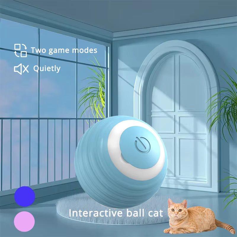 Smart Interactive Cat Toys Ball Indoor 2 Mode Rechargeable Pet Automatic Moving Ball Interactive Cat Toy Kitten Teaser Game Toy