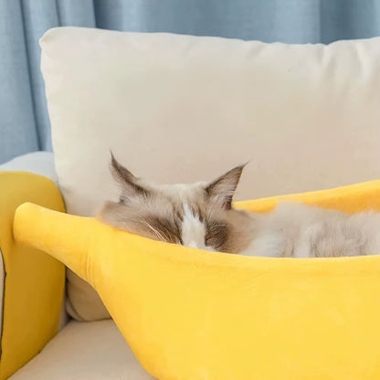 Banana Cat Bed for Cats Winter Cat House for Cats Basket Cat Accessories Warm Cave Cat Bed for Cats Puppy Lounger for Cats Pet