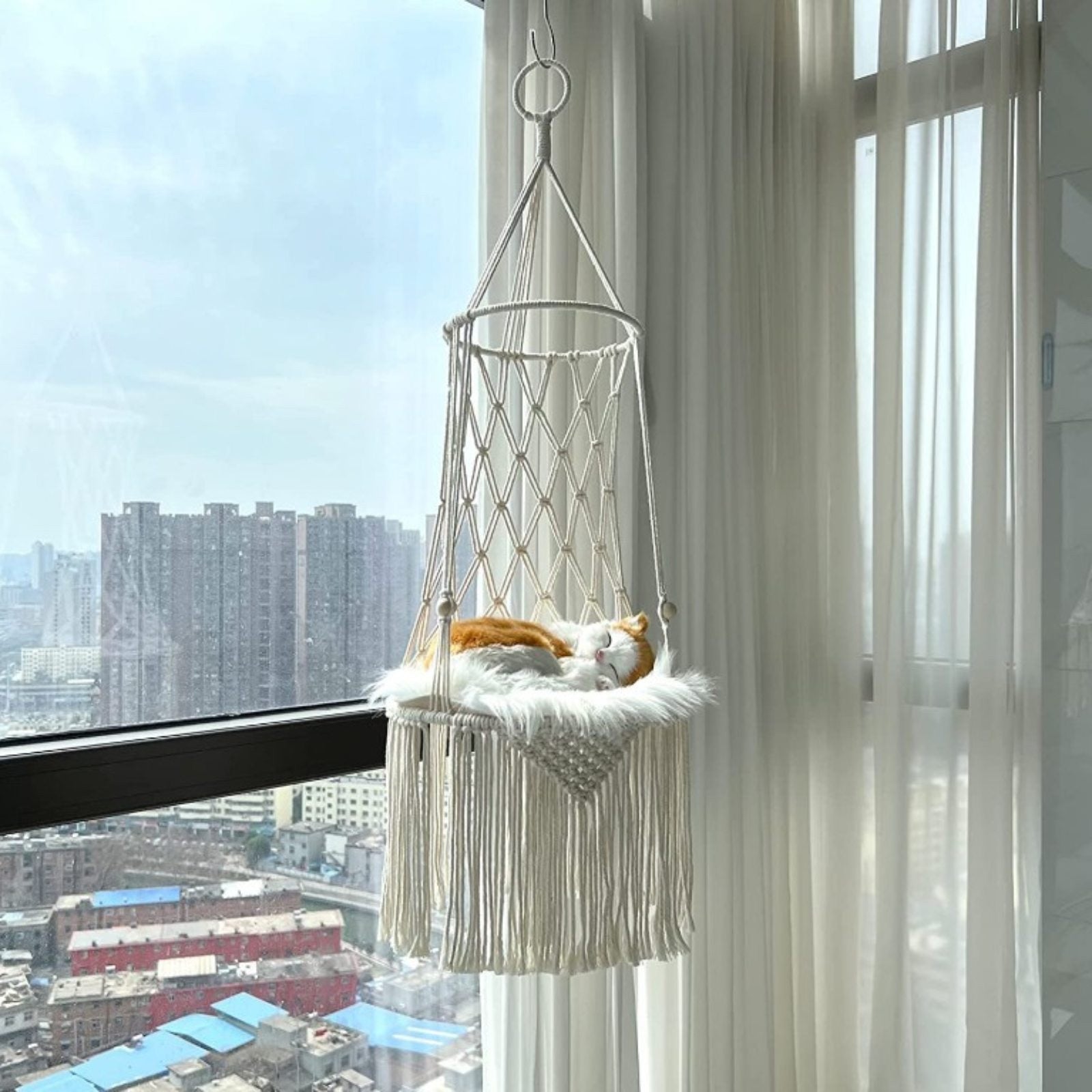 Cats Bed Cats Hammocks Window Perches Safe Cats Shelves Space Saving Window Mounted Cats Seat for Large Cats Cats Hanging Bed Cats Hanging Basket Swings